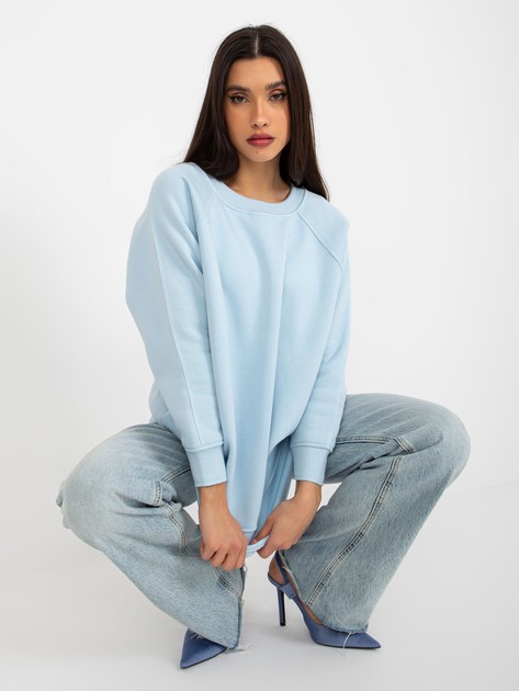 Jasnoniebieska dresowa bluza basic o kroju oversize